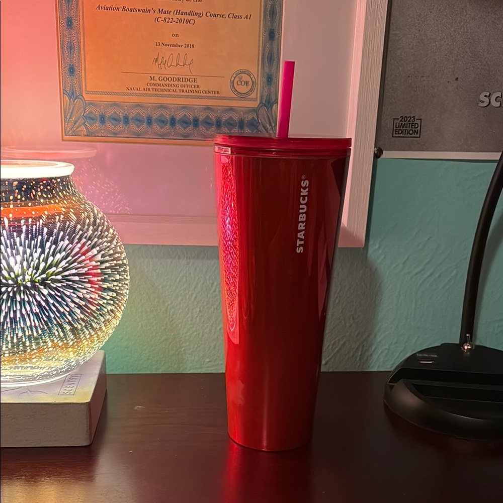 Starbucks Pink Tumbler with Straw